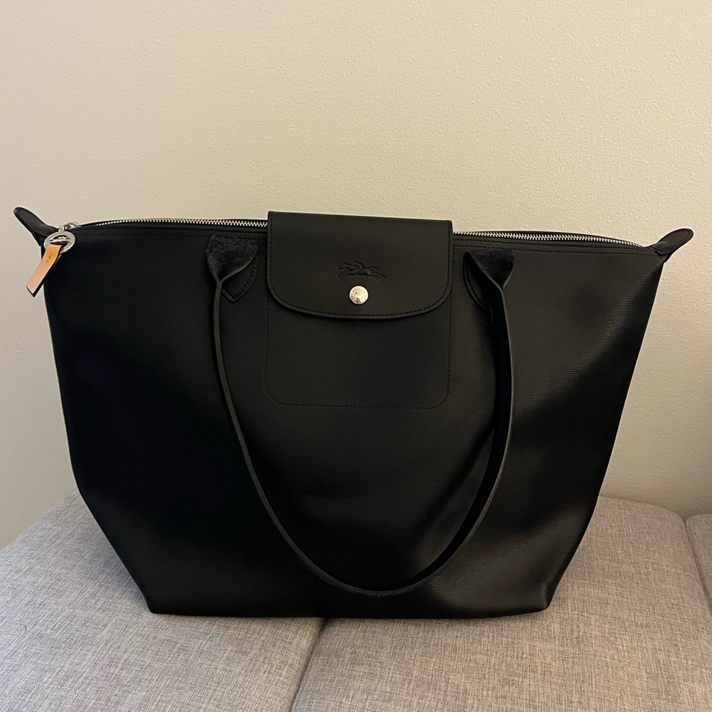 Longchamp Le Pilate City Large Coated Canvas Tote Bag